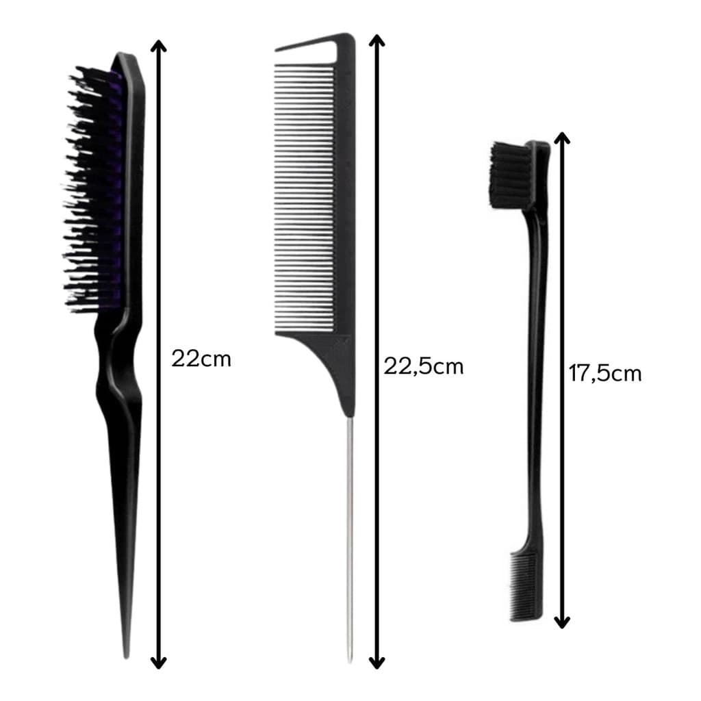 3 Pente Escova Escovinha Baby Hair Sobrancelha Cabelo Lace