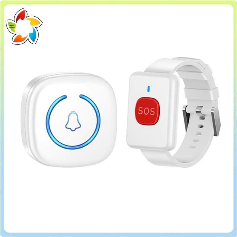 Relógio Sem Fio Chamada Pager Sistema De Emergência SOS Botão Para Crianças Idosos Paciente Eua Plug Branco