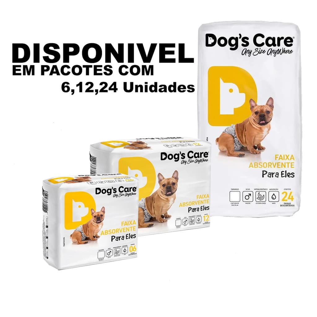 Fralda Descartável para Cachorro Macho Fralda Higiênica P/cães Dogs Care Pet