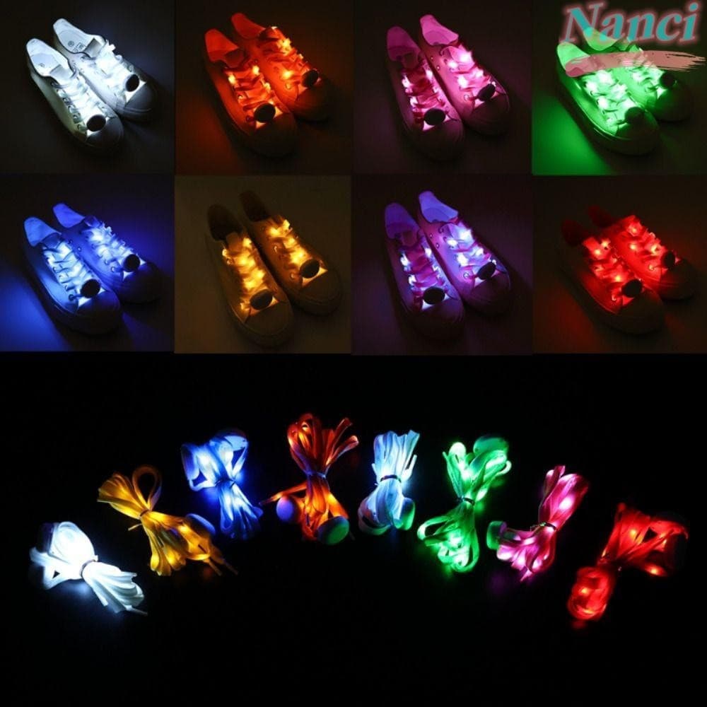 Promoção NANCI Luminous Shoelaces Up Glow Stick Correia Sem Gravata Luz Flash Club Party