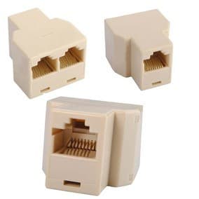 Adaptador Duplicador Para Cabo De Rede Rj45 LAN Ethernet Fêmeas