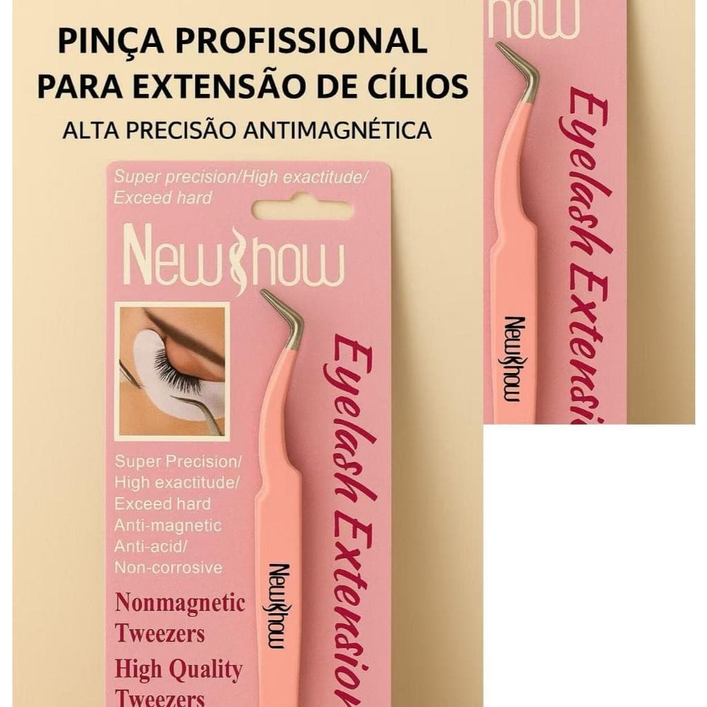 NewShow Pinça Profissional para Extensão de Cílios - Alta Precisão Antimagnética