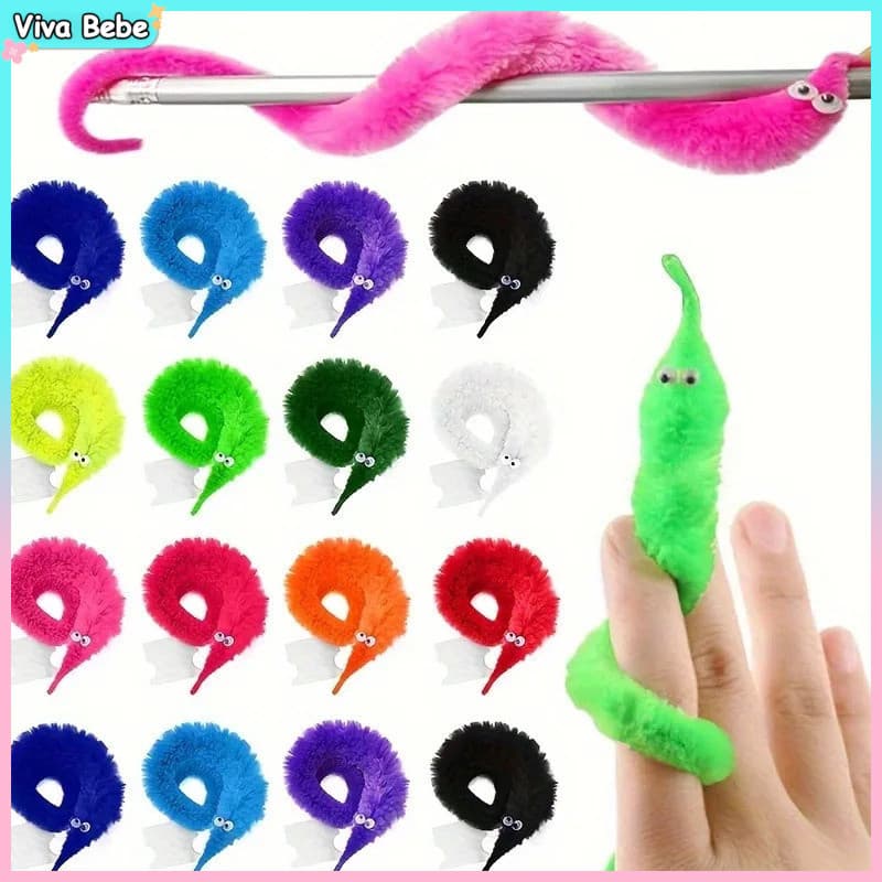 12/24pcs Adereços mágicos Lagarta de pelúcia/Brinquedo Mágico Torcionado Para Cavalos Mar