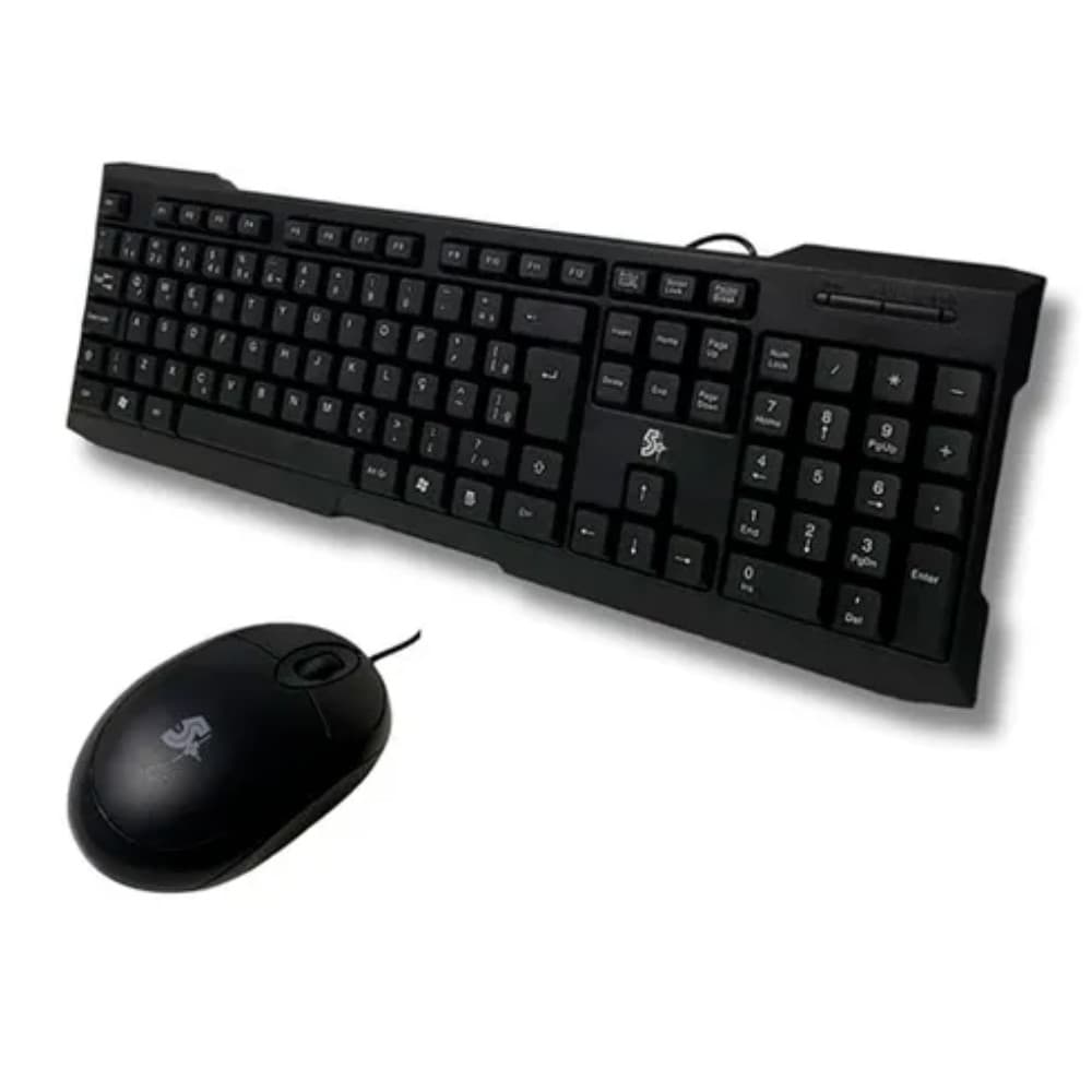 Kit Teclado E Mouse C/ Fio Office Kc-500 Preto
