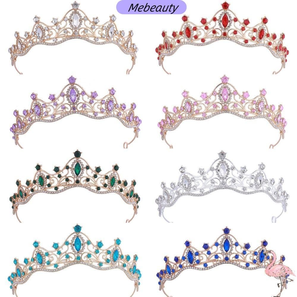 MEBEAUTYBR Tiara De Cristal , Coroa De Princesa Rainha Com Strass Barroco , Acessórios De Cabelo Vintage , Joias De Bail