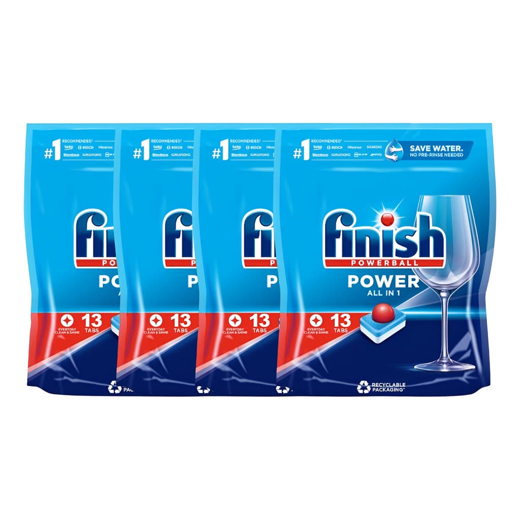 Kit 4 Power Ball Finish Para Máquina De Lavar Louças 52 Tabs