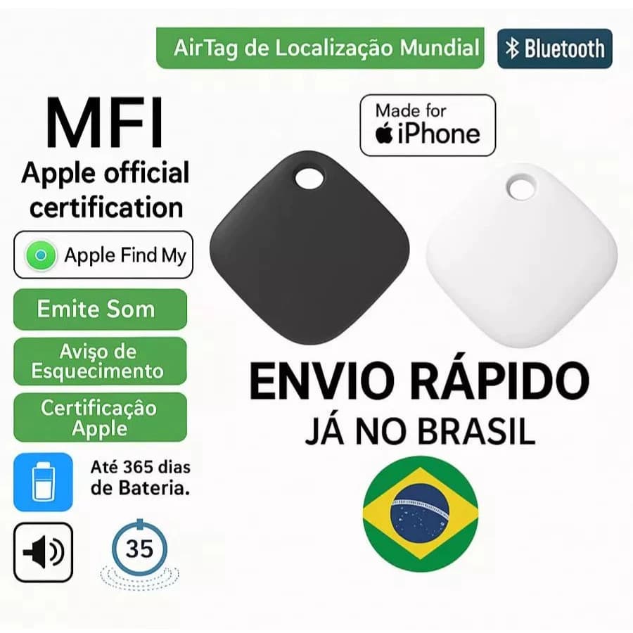 Rastreador AirTag Smart Tag MFI Localizador GPS Mala Carro Moto Pet Criança Sem Limite de Distância