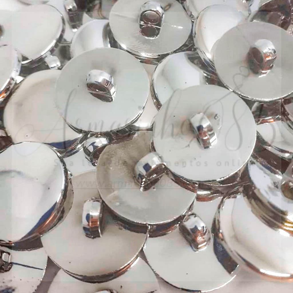 Botão Plástico com Pé Prata Roupas C/50 Unidades - Escolha o tamanho