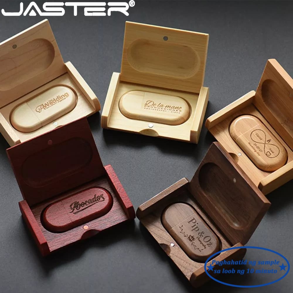 JASTER (Logotipo Personalizado Gratuito) Unidade Flash USB 64 Gb Presentes De Casamento 2.0 Memory Stick 32 De Madeira C