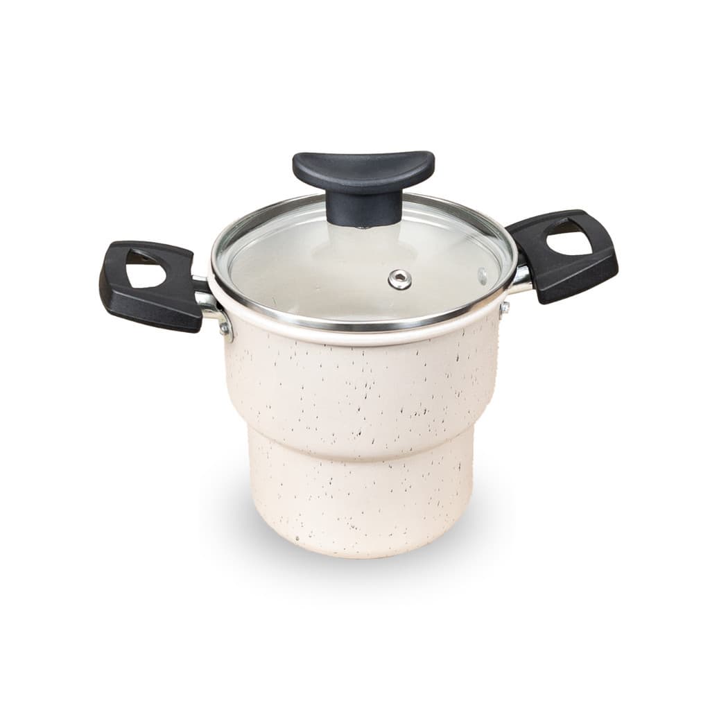 Cuscuzeiro Antiaderente Tampa de Vidro Teflon 14cm