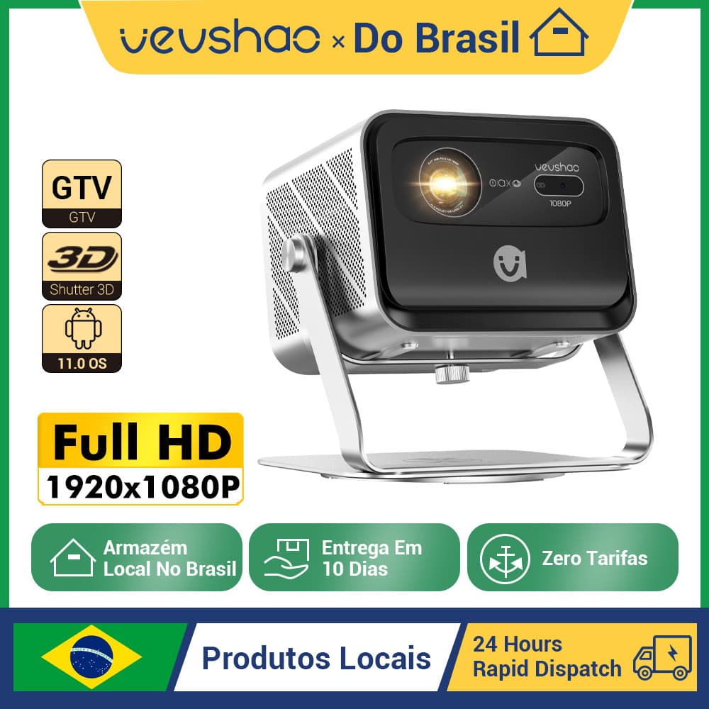 VEVSHAO V80 4K 2200 ANSI Projetor Luz Do Dia Android TV Foco Automático Som 40W