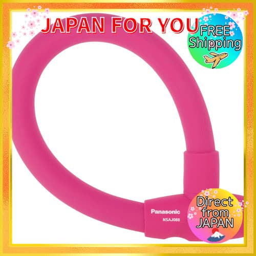 Cadeado de arame grosso Panasonic com capa de silicone para bicicleta rosa/preto 45cm×24mm NSAJ088