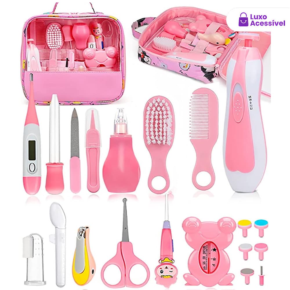 Kit Prático para Recém-Nascidos (13 Peças) com Higiene de Unhas (5 Peças)