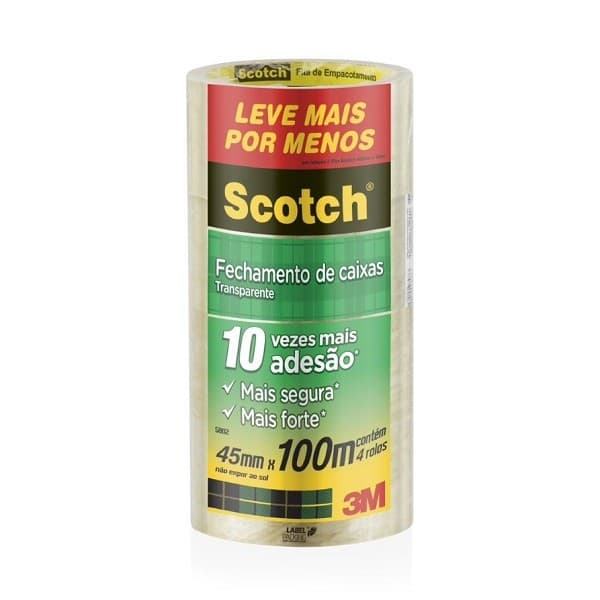 Kit 4 Fitas de Empacotamento 3M SCOTCH 5802 45MM X 100M