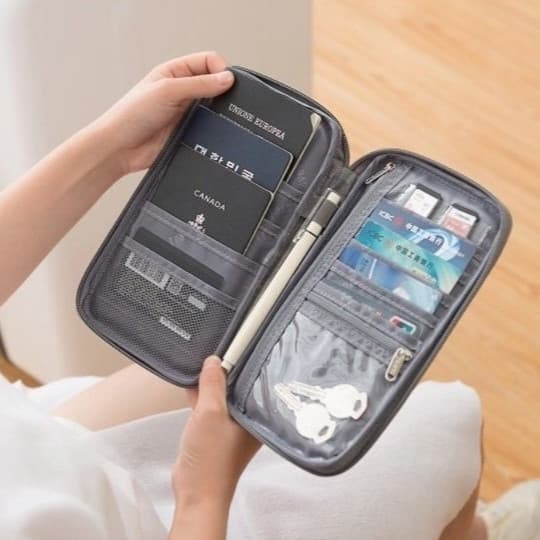 Carteira Porta-cartões Multifuncional, Bolsa Para Guardar Documentos E Passaportes De Viagem