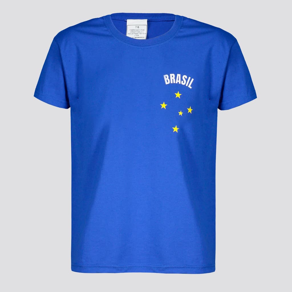 Camisa Brasil Clássica Infantil Azul