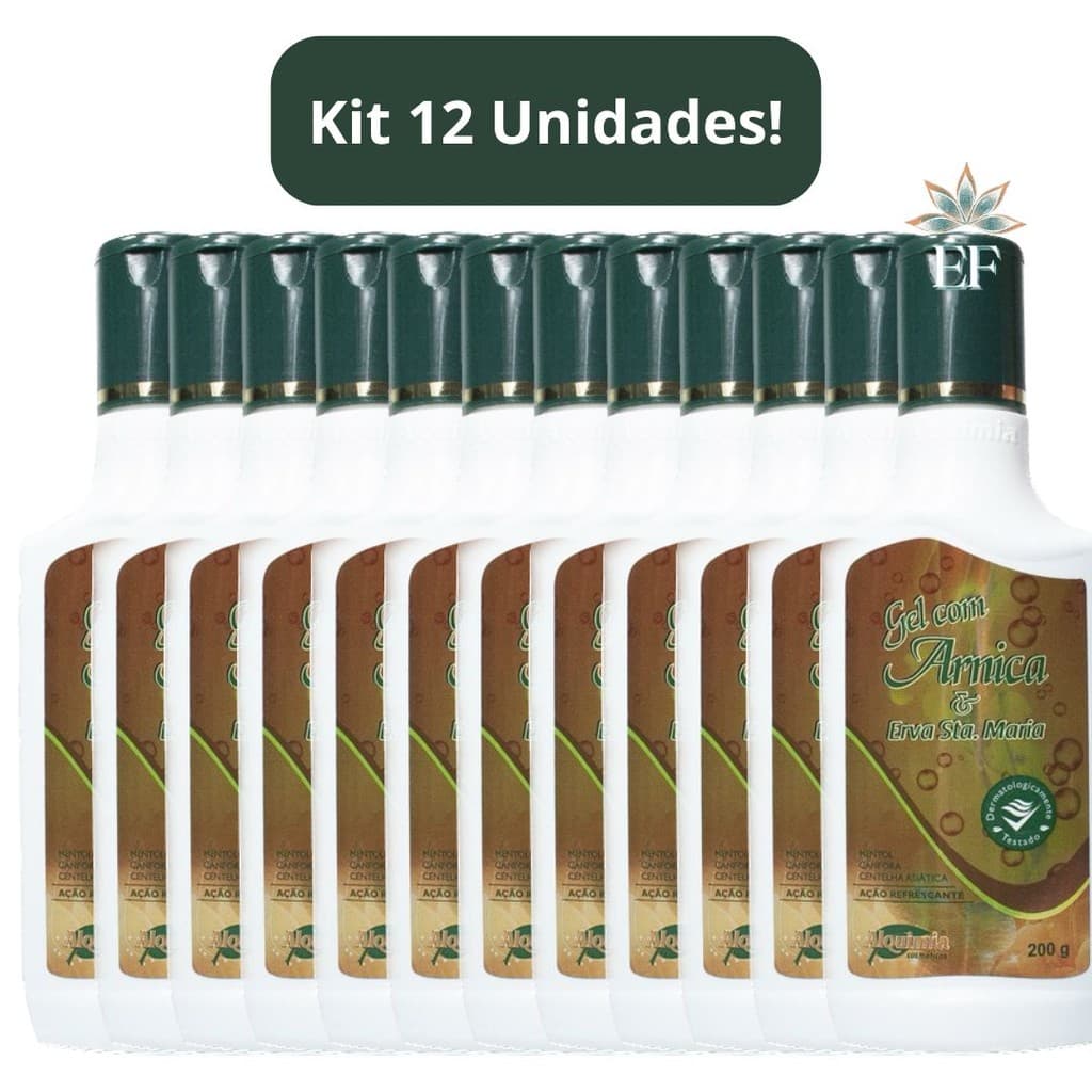 Kit Com 12 Unidades Gel Com Arnica e Erva Santa Maria 200g Alquimia Cosméticos