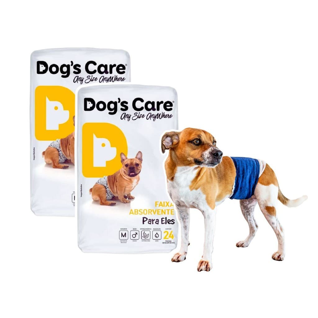 Kit 48 Fraldas P/ Pet Macho Tam M + Protetor de Fralda Tam 5