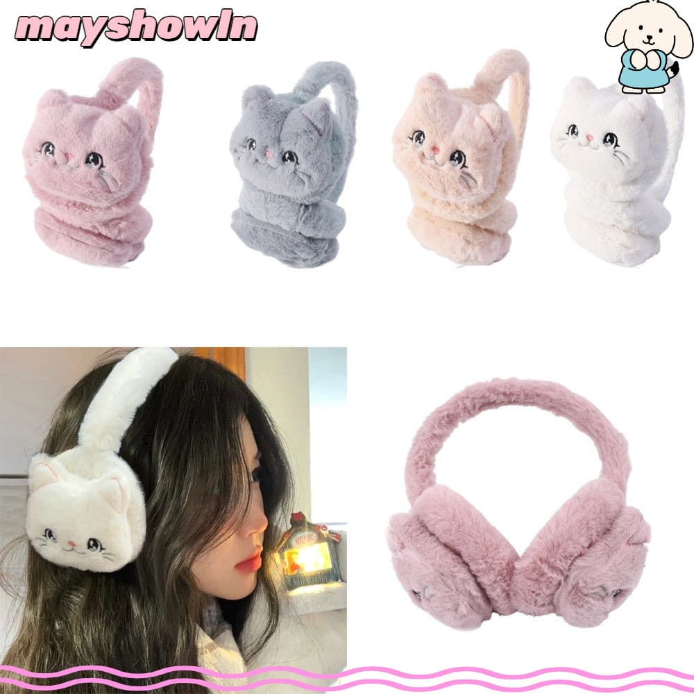 MAYSHOWLN Earflap , Protetores De Orelha De Pelúcia À Prova De Frio De Gato De Desenho Animado , Capa De Ouvido Quente E