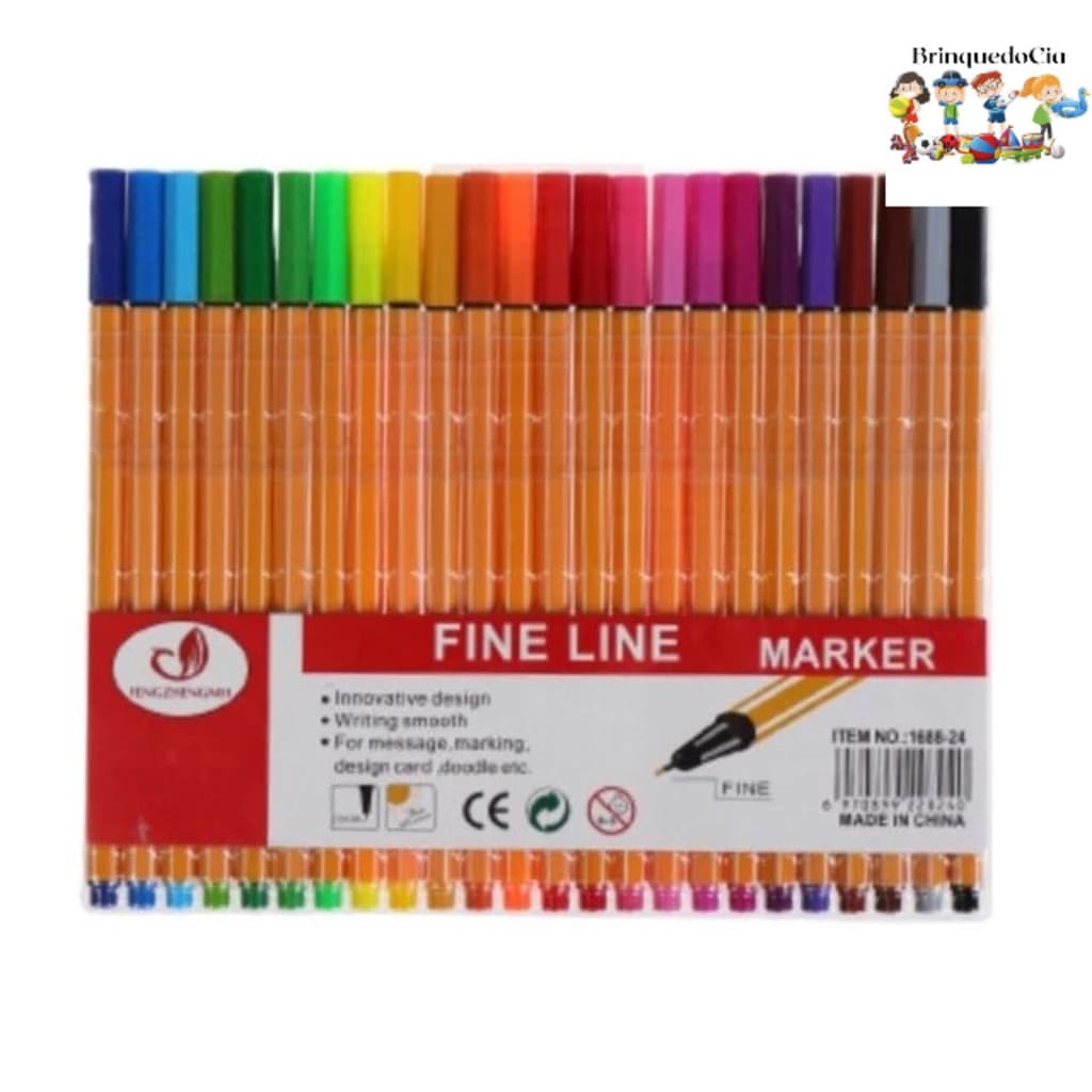 Kit de canetas com 12/24/36/48 cores Fine Line Ponta Fina 0.4 mm Fineline