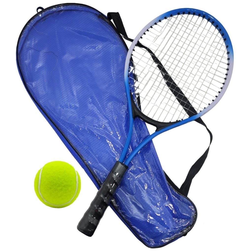 Kit Esportivo Com Raquete Tênis De Quadra Azul + Bolsa + Bolinha