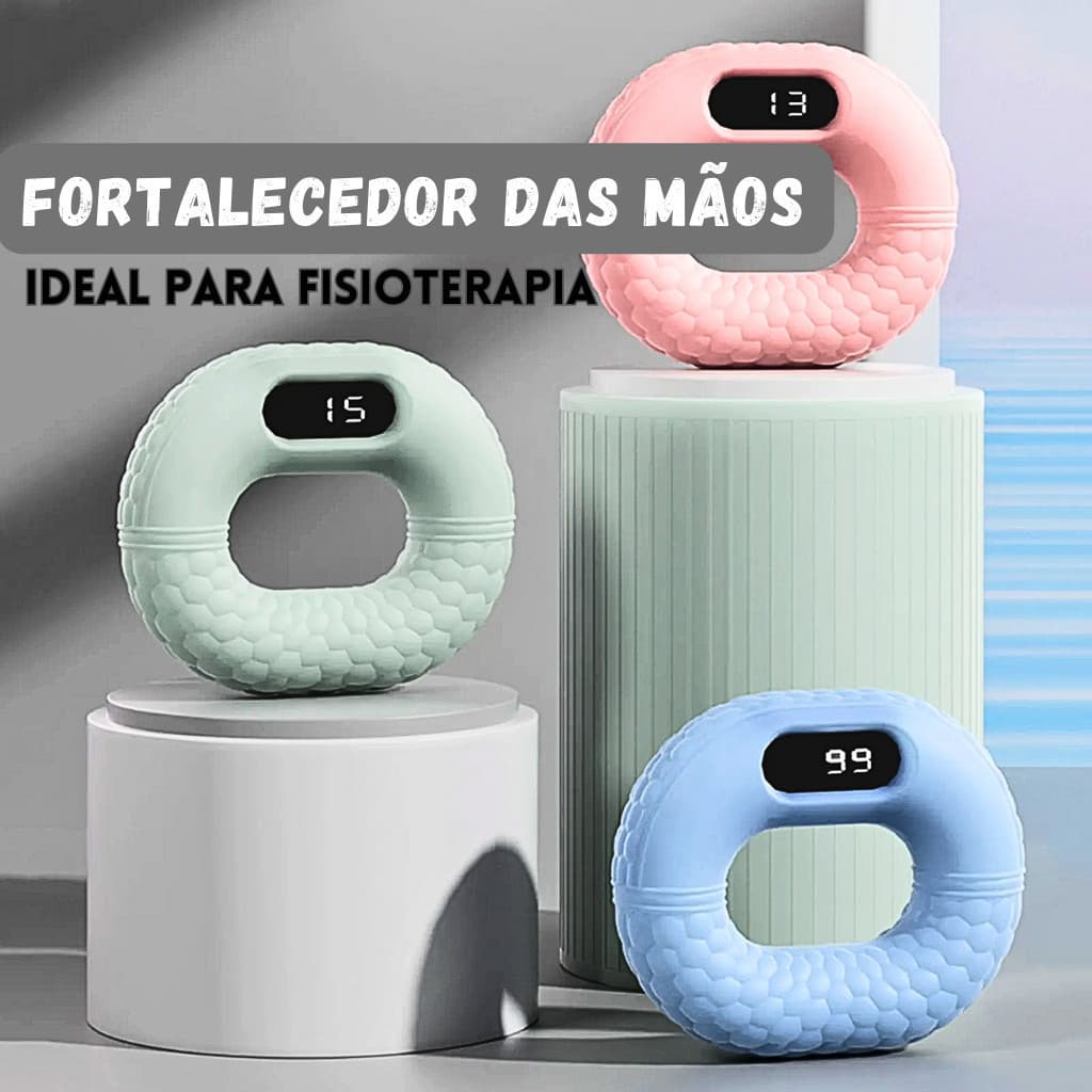 Fortalecedor da Musculatura das Mãos / Reabilitação/ Fortalecimento / Ideal para Fisioterapia - Com Display Feito de Silicone
