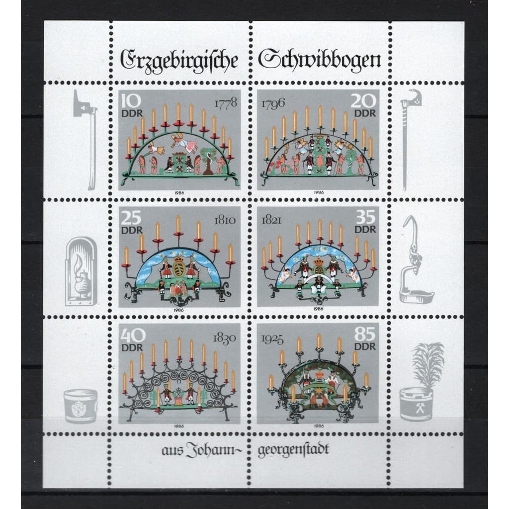 Selos ALEMANHA DDR - BLOCO NOVO / Selos - 1986