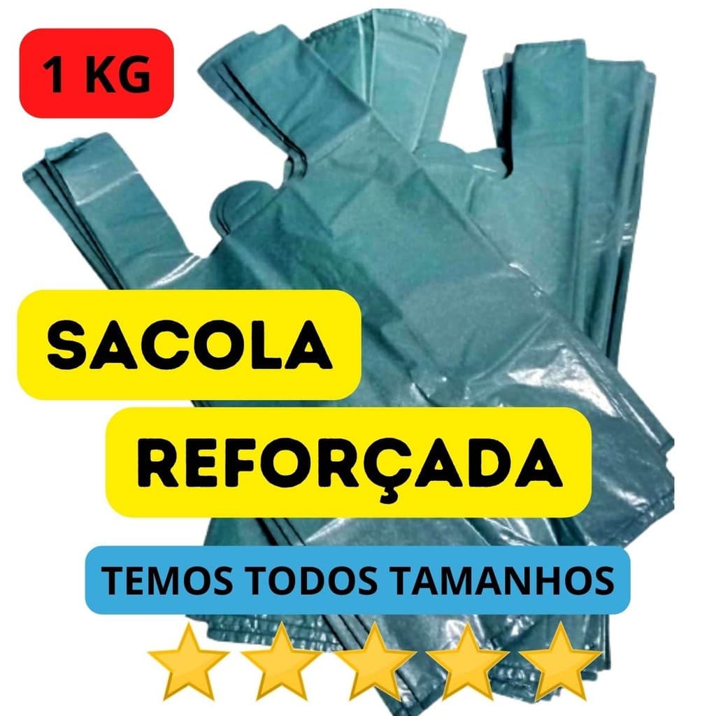 Sacola Plástica Reforçada  Reciclada Diversos Tamanho ESCOLHA O TAMANHO