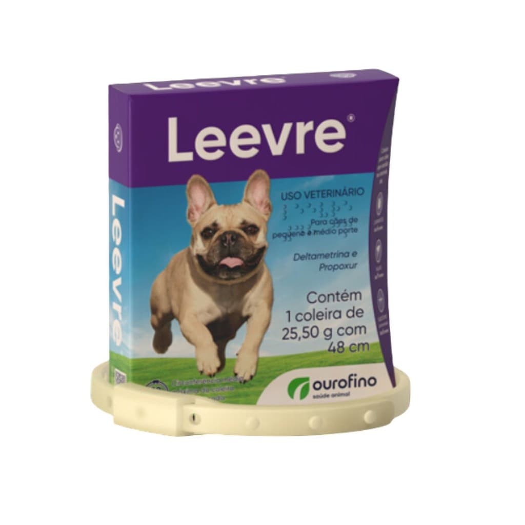 Coleira Para Cães Leevre 48cm P/M Anti Pulgas e Carrapatos