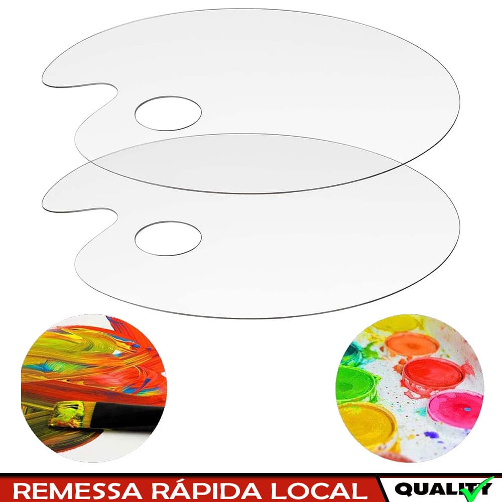 pacote com 2 Paleta de mistura de maquiagem acrílica transparente bandeja de mistura de tinta cosmética, 20 x 30 cm