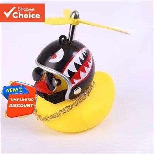 1 Peça Decoração De Carro De Pato Amarelo – Capacete Fofo E Acessório De Bicicleta , Brinquedo De Banho Para Diversão Em