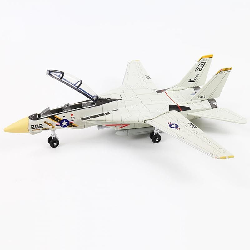 Decorador Escala 1 : 72 F-14 Tomcat Fighter Jet Model-Aeronave De Plástico ABS Branca E Preta Com Design Detalhado , Com