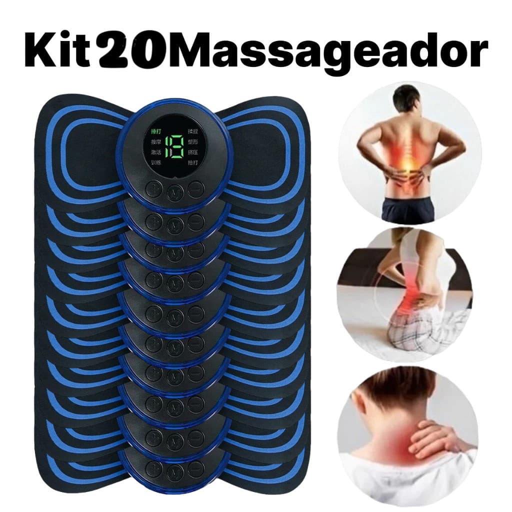 kit 20 Mini Massageador Elétrico Portátil Cervical EMS Alivia Dores Corpo Pescoço 