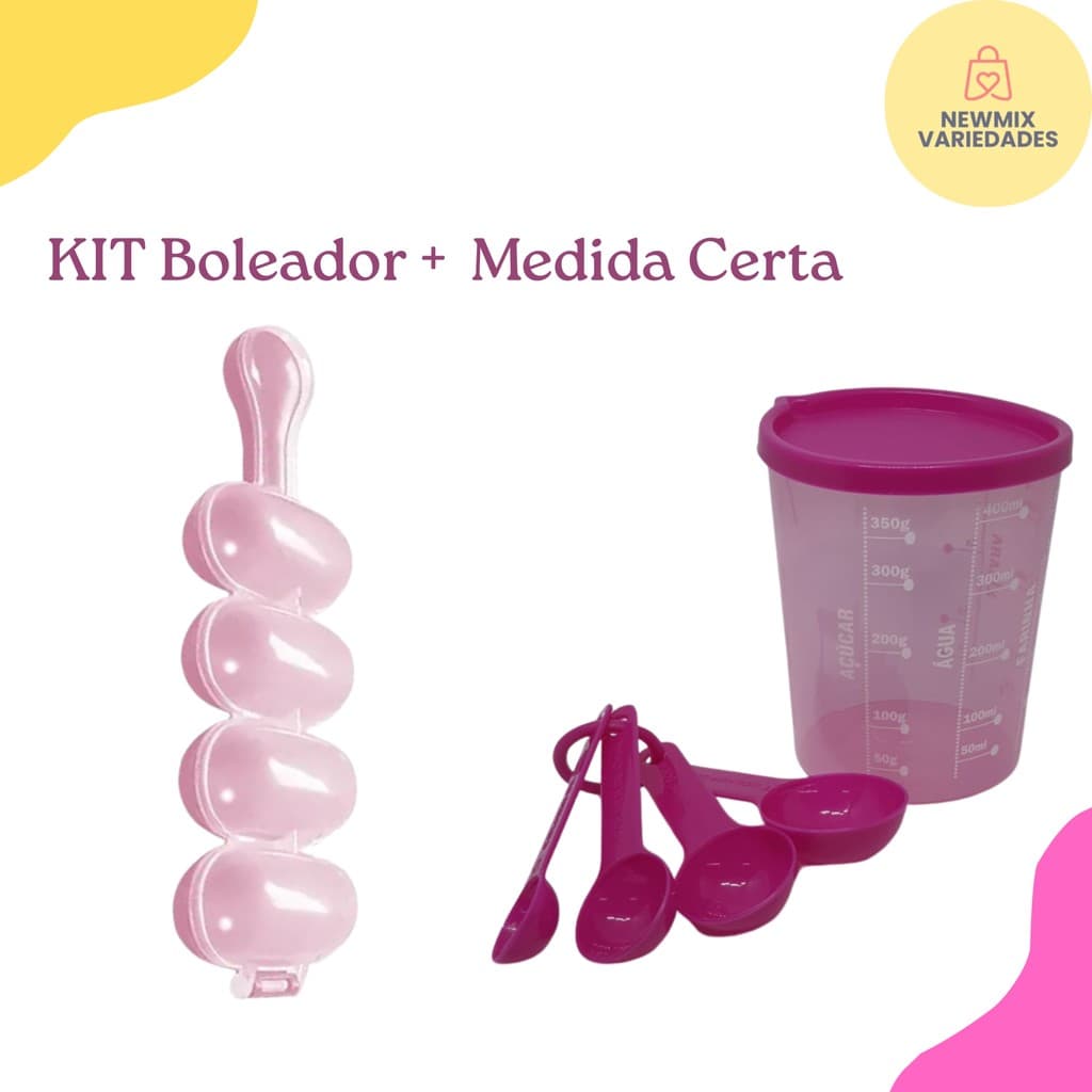 Kit Confeitaria Rosa – Boleador + Medidor Certa Injetemp – Doces e Precisão - NEW