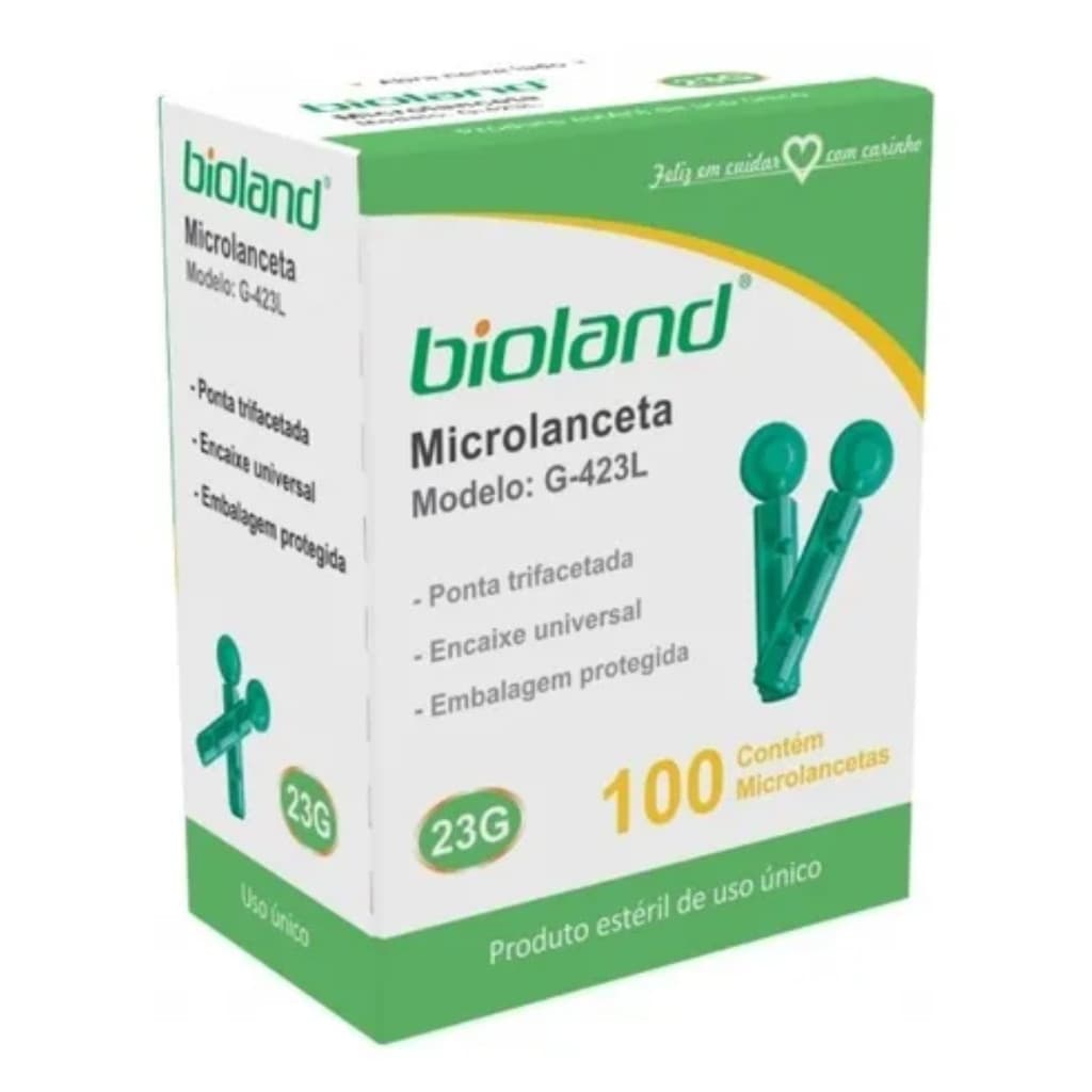 Microlanceta Bioland Trifacetada Encaixe Universal 100un 28g
