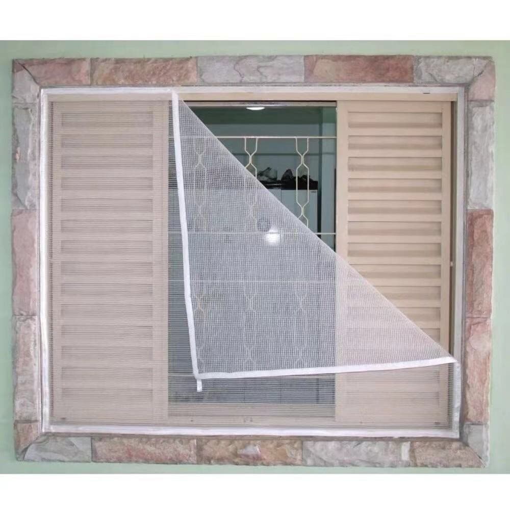 Tela Mosquiteiro Para Janela 150x130cm Com Velcro Anti-inseto Autocolante Pernilongo Removível