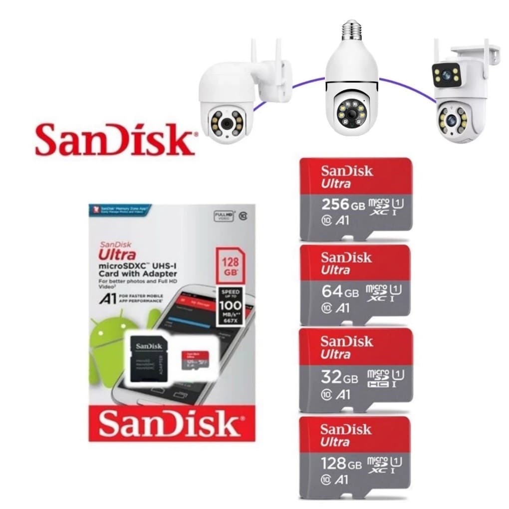 Cartão De Memória Micro Sandisk 16GB 32GB 64GB 128GB 256G 512G Class10-Promoção