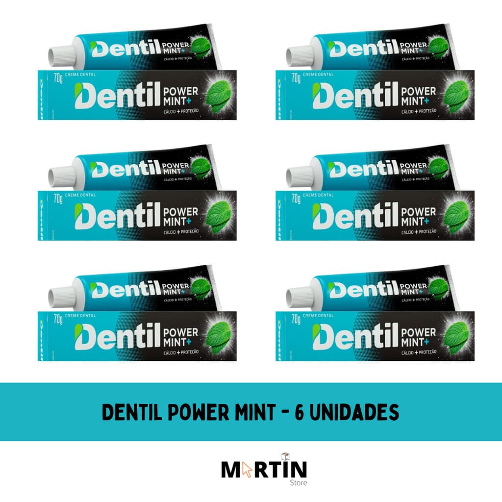 Kit 6 Creme Dental Dentil Power Mint Sem Fluor 70G