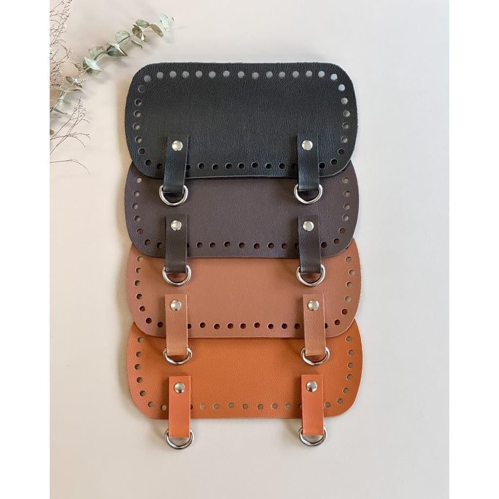 Fundo de Bolsa Base M Para Mochila em Couro Sintético com Metais Niquelados