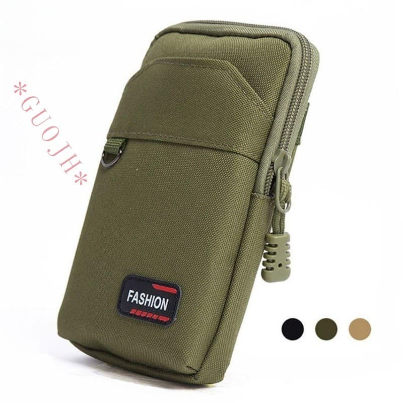Bolsas Para Telefone Celular Acessórios Camping Khaki Nylon Colth De Camada Única/Dupla Bolsa Masculino EDC Molle Purse