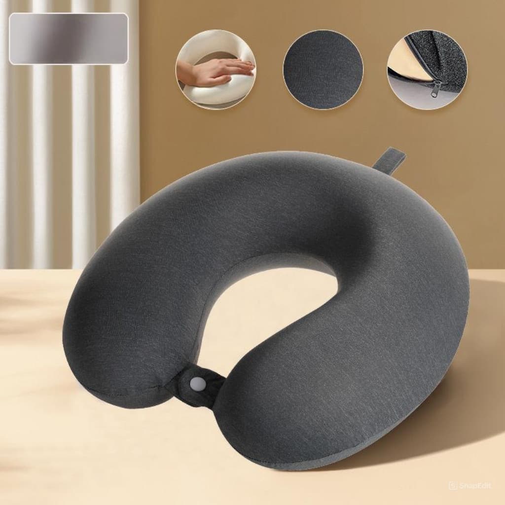 Almofada de Pescoço Viagem com Zíper e Espuma Memória -  UJZ-JYM09