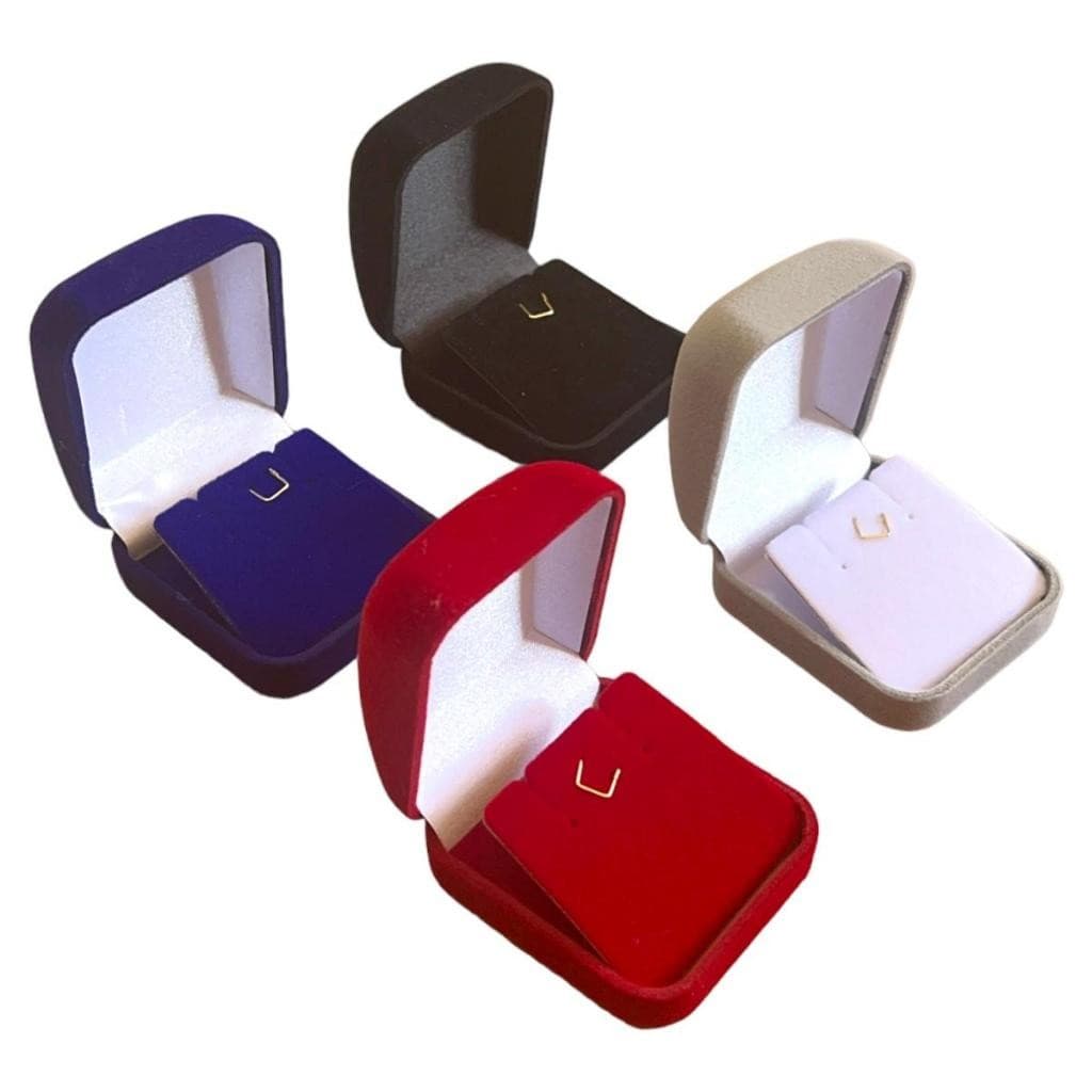 25 Estojos caixinha Veludo para anel brinco alianças 04 cores a escolher
