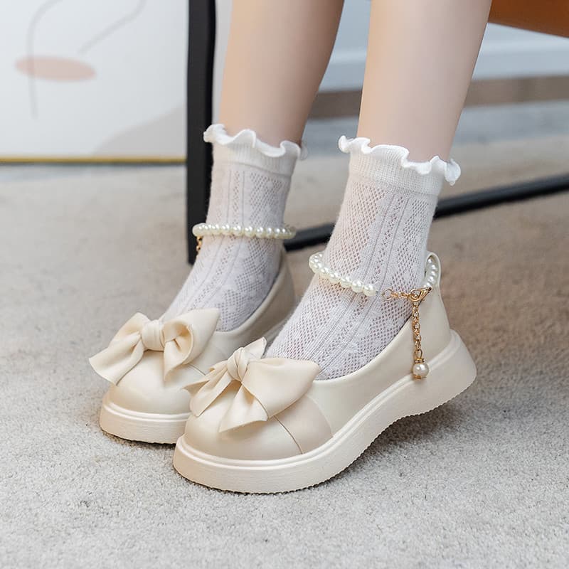 Meninas Princesa Sapatos De Couro Doce Crianças Apartamentos Para Desempenho Moda Chique Causal Lolita Mary Jane