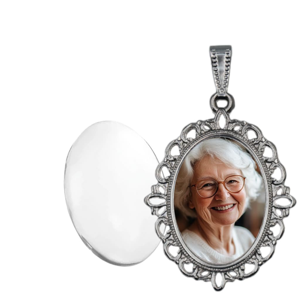 Pingente Personalizado Relicário Noiva Medalha  Homenagem Foto No Buque Casamento Personalisado Pronto com Foto