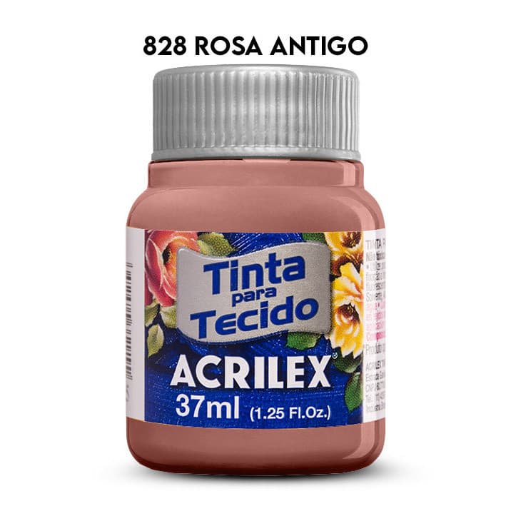 TINTA TECIDO ACRILEX 37ML FOSCA 828 ROSA ANTIGO