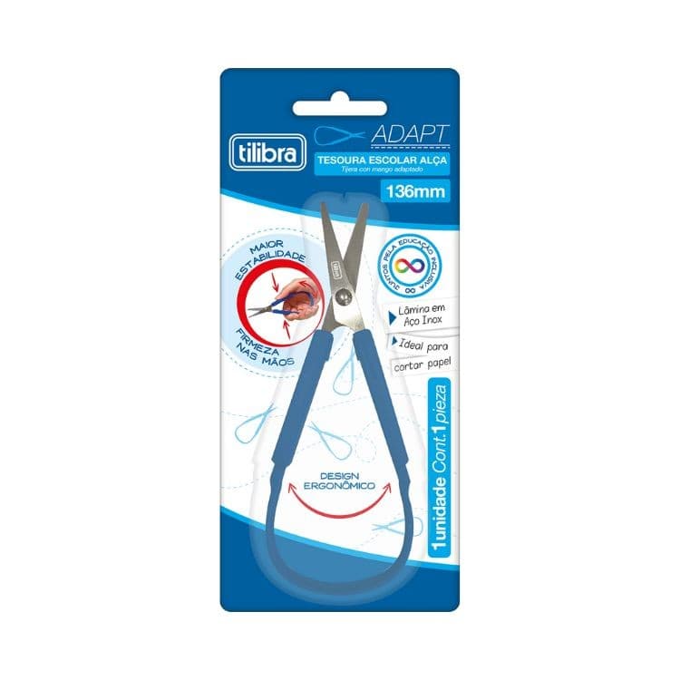 Tesoura Escolar C/ Alça Adapt 136mm 390739 TILIBRA