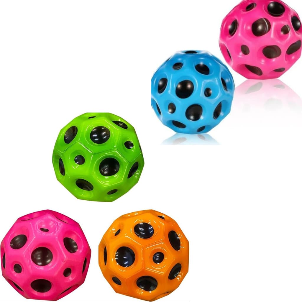 Kit 1/2/3/4 BOLINHA LUNAR Espacial De Borracha Formato Lunar saltitante