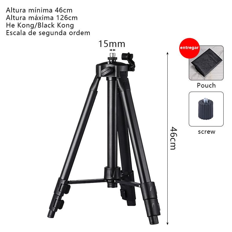 1,2 m preto Tripé telescópico para nivelamento a laser Fornecido com parafusos