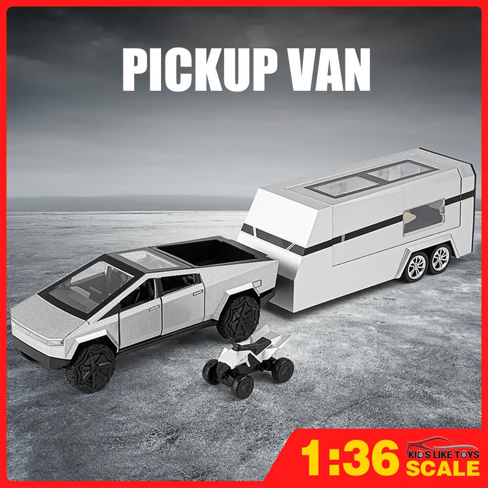 KLT 1 : 36 Tesla Captador Reboque RV Diecast Modelo Carro Liga Carros Brinquedos Coleção Presente Para Crianças Menino M