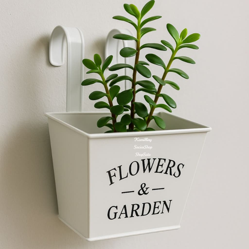 Vaso De Parede Garden Quadrado De Plástico Para Arranjos Decorativos Artificial